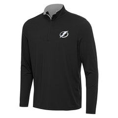 Tampa Bay Lightning Antigua Content Quarter-Zip Pullover Top Black/Gray