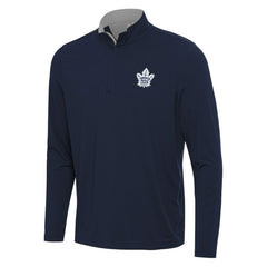 Toronto Maple Leafs Antigua Content Quarter-Zip Pullover Top Navy/Gray