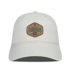 Montreal Canadiens Men's Levelwear Faux Leather Patch Unstructured Adjustable Hat Cream