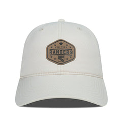New York Rangers Men's Levelwear Faux Leather Patch Unstructured Adjustable Hat Cream