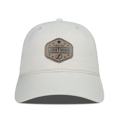 Tampa Bay Lightning Men's Levelwear Faux Leather Patch Unstructured Adjustable Hat Cream