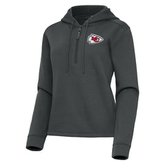 Kansas City Chiefs Antigua Women's Contemporary Quarter-Zip Hoodie - Pewter outlet