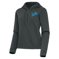 Detroit Lions Antigua Women's Contemporary Quarter-Zip Hoodie - Pewter discount