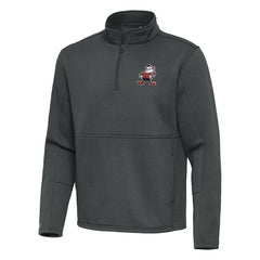 Cleveland Browns Antigua Twist Quarter-Zip Pullover Jacket - Pewter sale