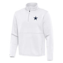 Dallas Cowboys Antigua Twist Quarter-Zip Pullover Jacket - White cheap