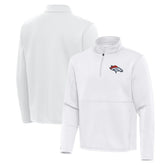 Denver Broncos Antigua Twist Quarter-Zip Pullover Jacket - White on sale