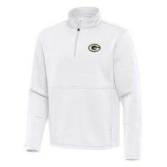 Green Bay Packers Antigua Twist Quarter-Zip Pullover Jacket - White outlet