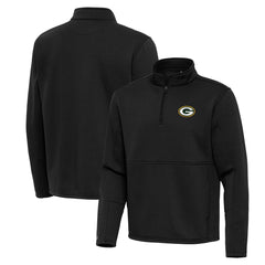Green Bay Packers Antigua Twist Quarter-Zip Pullover Jacket - Black outlet