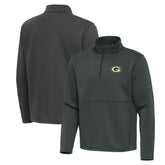 Green Bay Packers Antigua Twist Quarter-Zip Pullover Jacket - Pewter for sale