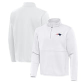 New England Patriots Antigua Twist Quarter-Zip Pullover Jacket - White on sale
