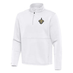 New Orleans Saints Antigua Twist Quarter-Zip Pullover Jacket - White cheap