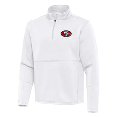 San Francisco 49ers Antigua Twist Quarter-Zip Pullover Jacket - White sale