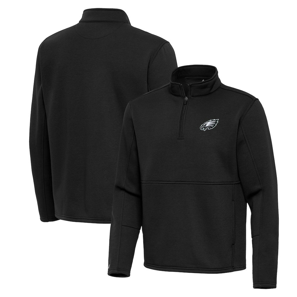 Philadelphia Eagles Antigua Twist Quarter-Zip Pullover Jacket - Black on sale