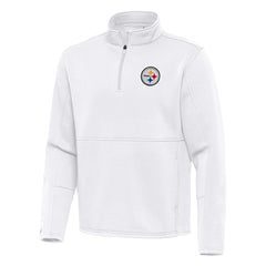Pittsburgh Steelers Antigua Twist Quarter-Zip Pullover Jacket - White on sale