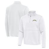 Los Angeles Chargers Antigua Twist Quarter-Zip Pullover Jacket - White sale