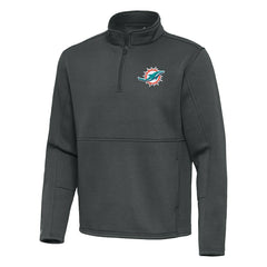 Miami Dolphins Antigua Twist Quarter-Zip Pullover Jacket - Pewter discount