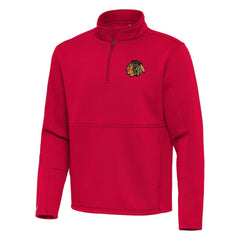 Chicago Blackhawks Antigua Twist Quarter-Zip Pullover Jacket Red