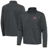 Montreal Canadiens Antigua Twist Quarter-Zip Pullover Jacket Pewter