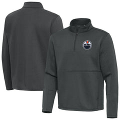 Edmonton Oilers Antigua Twist Quarter-Zip Pullover Jacket Pewter