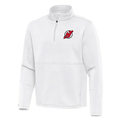 New Jersey Devils Antigua Twist Quarter-Zip Pullover Jacket White