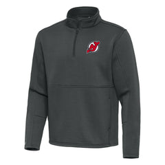 New Jersey Devils Antigua Twist Quarter-Zip Pullover Jacket Pewter