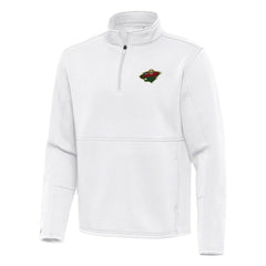 Minnesota Wild Antigua Twist Quarter-Zip Pullover Jacket White