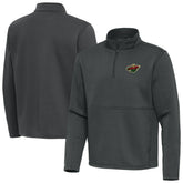 Minnesota Wild Antigua Twist Quarter-Zip Pullover Jacket Pewter