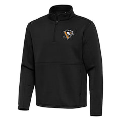 Pittsburgh Penguins Antigua Twist Quarter-Zip Pullover Jacket Black