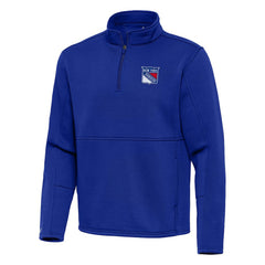 New York Rangers Antigua Twist Quarter-Zip Pullover Jacket Blue