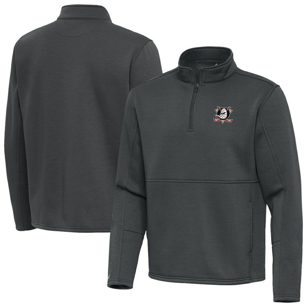 Anaheim Ducks Antigua Twist Quarter-Zip Pullover Jacket Silver