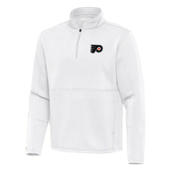Philadelphia Flyers Antigua Twist Quarter-Zip Pullover Jacket White