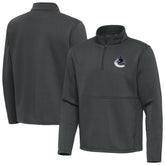 Vancouver Canucks Antigua Twist Quarter-Zip Pullover Jacket Pewter