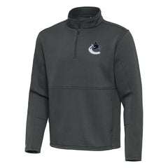 Vancouver Canucks Antigua Twist Quarter-Zip Pullover Jacket Pewter