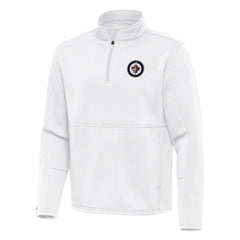 Winnipeg Jets Antigua Twist Quarter-Zip Pullover Jacket White