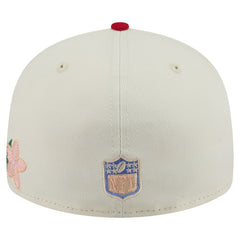 San Francisco 49ers New Era Tonal Floral 59FIFTY Fitted Hat - Cream/Scarlet for sale