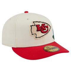 Kansas City Chiefs New Era Tonal Floral 59FIFTY Fitted Hat - Cream/Red discount