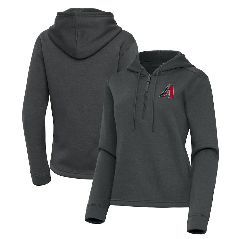 Arizona Diamondbacks Antigua Women's Contemporary Quarter-Zip Hoodie - Pewter