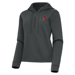 Arizona Diamondbacks Antigua Women's Contemporary Quarter-Zip Hoodie - Pewter