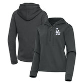 Los Angeles Dodgers Antigua Women's Contemporary Quarter-Zip Hoodie - Pewter