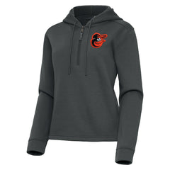 Baltimore Orioles Antigua Women's Contemporary Quarter-Zip Hoodie - Pewter