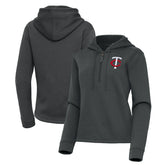 Minnesota Twins Antigua Women's Contemporary Quarter-Zip Hoodie - Pewter