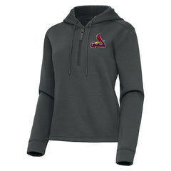 St. Louis Cardinals Antigua Women's Contemporary Quarter-Zip Hoodie - Pewter