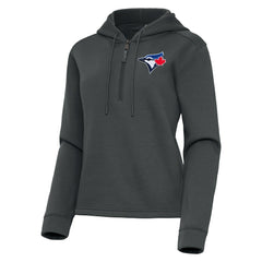 Toronto Blue Jays Antigua Women's Contemporary Quarter-Zip Hoodie - Pewter