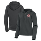 Washington Nationals Antigua Women's Contemporary Quarter-Zip Hoodie - Pewter