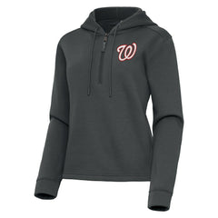 Washington Nationals Antigua Women's Contemporary Quarter-Zip Hoodie - Pewter