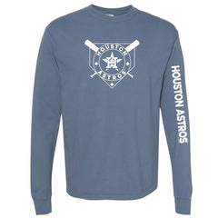 Houston Astros Soft as a Grape Women's Pigment Dye Long Sleeve T-Shirt - Navy