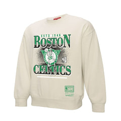 Boston Celtics Women's Oversprayed Pullover Sweatshirt - Cream | Mitchell & Ness shop