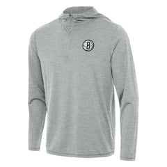 Brooklyn Nets Antigua Tidy Quarter-Zip Hoodie - Heather Gray on sale
