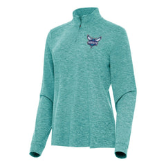 Charlotte Hornets Antigua Women's Mentor Quarter-Zip Mock Long Sleeve Top - Heather Aqua for sale