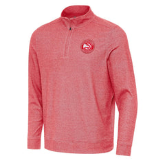 Atlanta Hawks Antigua Subtle Quarter-Zip Sweatshirt - Heather Red outlet